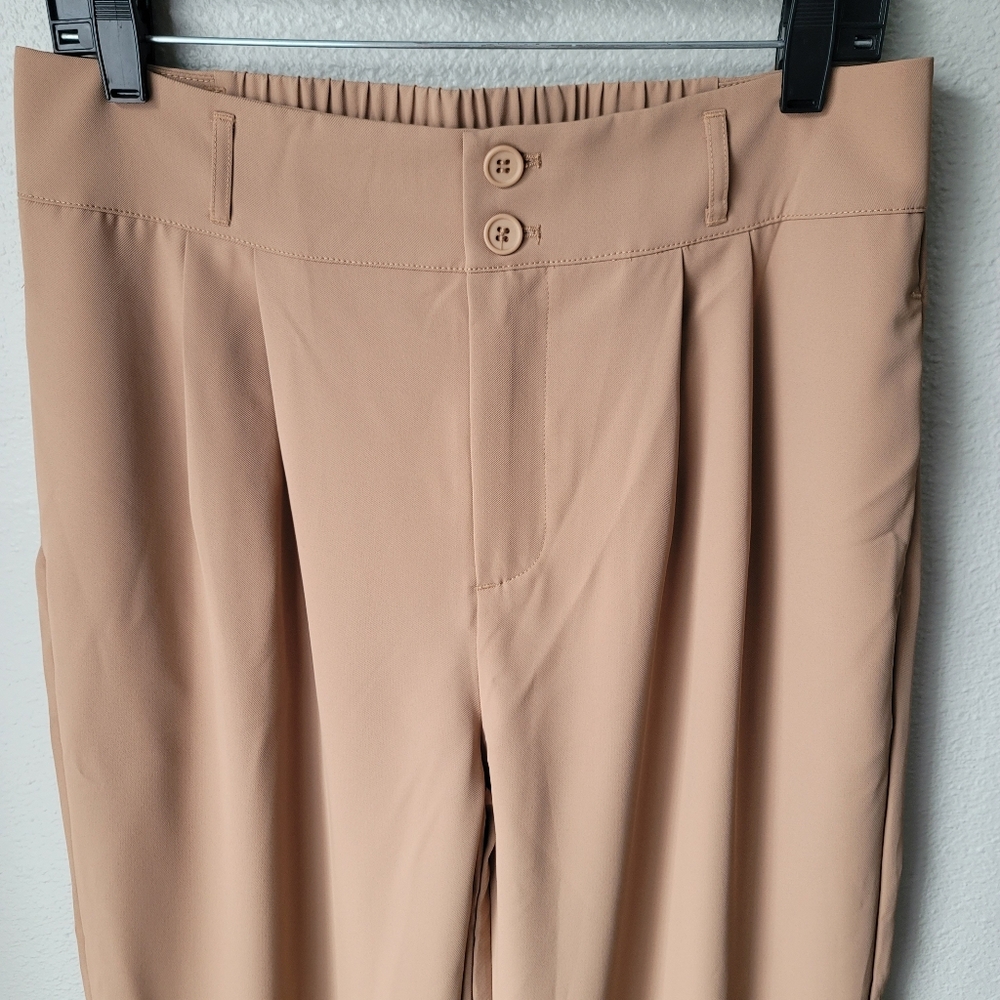 Halara High Waist Double Button Trousers Size Large Petite Color Cartouche NWT - Picture 4 of 8
